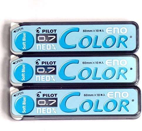 טייס צבע מכאני עיפרון עופרת אינו, 0.7 ממ, רך כחול, 10 עופרת וסי-3 מארז / כולל 30 מוביל [קומאינו-דו